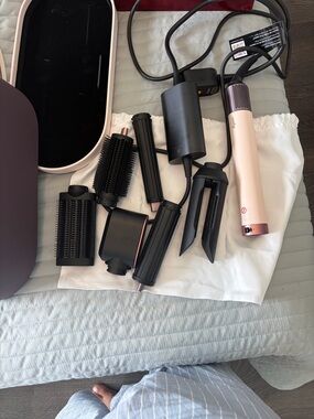 Dyson hair styler set in pink and black